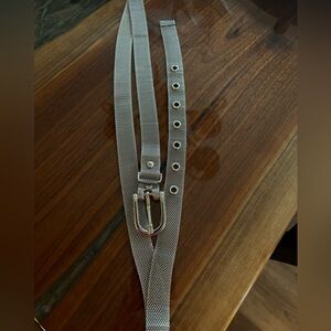 Silver colored mesh belt approximately 34-36 inches